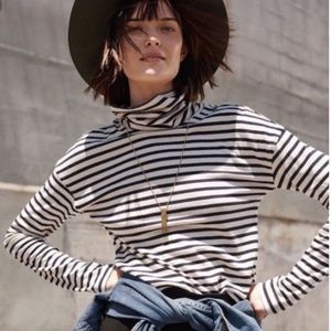 Madewell Rivet&Thread Cream/Navy Stripe Turtleneck